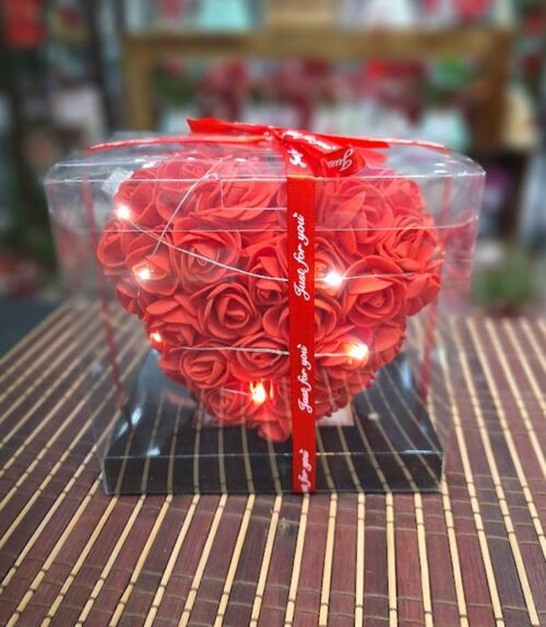 Corazón Rojo Goma con luz