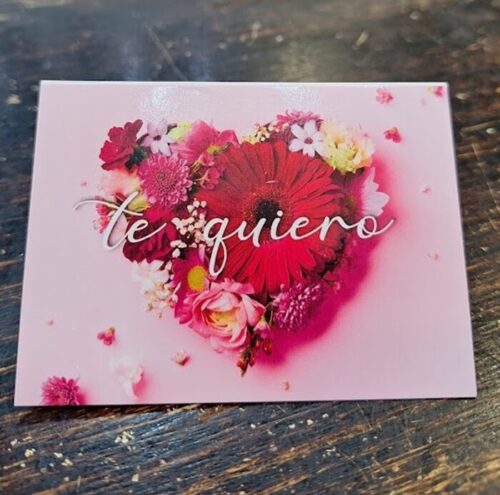 Tarjeta Te Quiero "Corazón Flores"