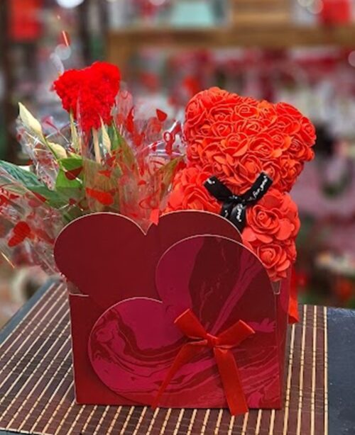 Regalos con planta y oso San Valentín