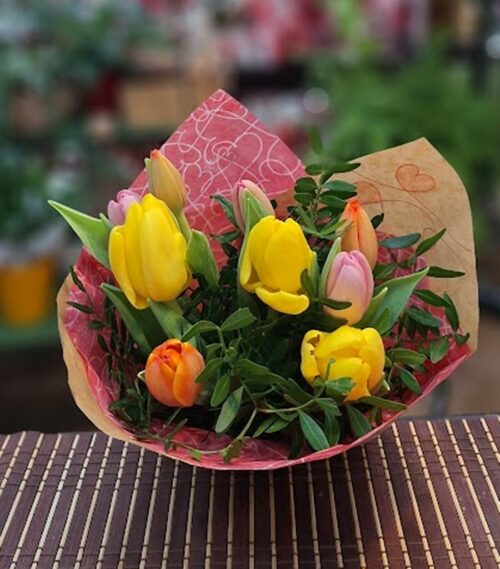 Ramo de 9 tulipanes para San Valentín