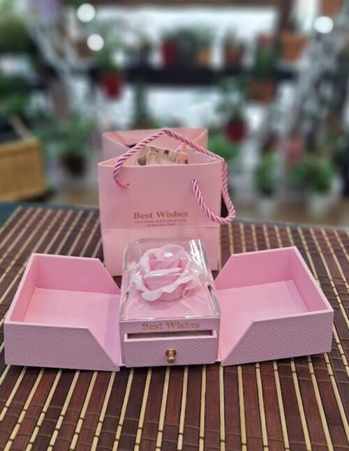 Joyero con rosa eterna "Rosa"