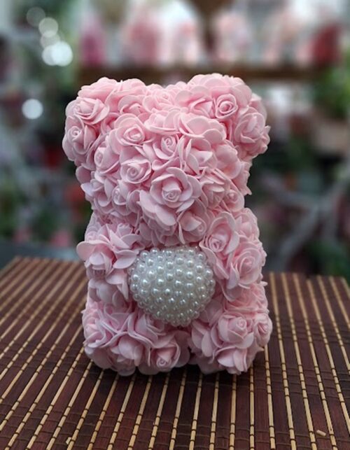 Osito Madre Goma Rosa - Luces LED