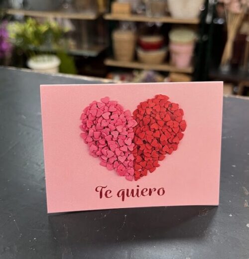 Tarjeta Te Quiero "Corazón Rosa"