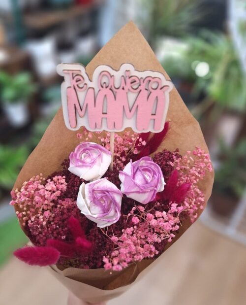 Ramillete Flores seca Rosa "Mamá"
