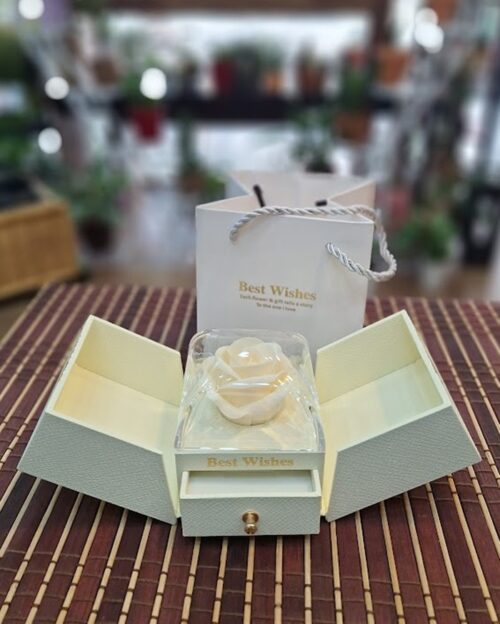 Joyero con rosa eterna "Blanco"